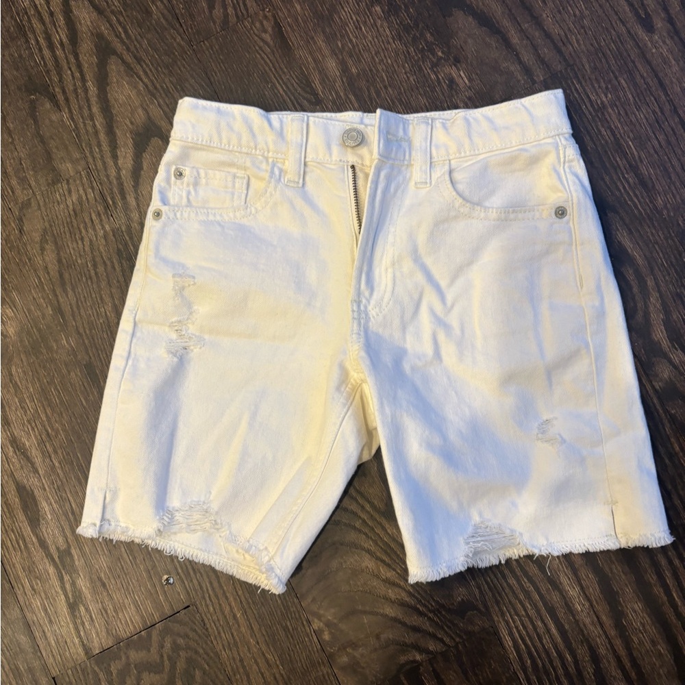 GAP White Denim Shorts with Cuff Detail